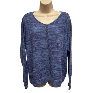 Cousin Johnny Anthropologie women’s purple and blue sweater pullover size large